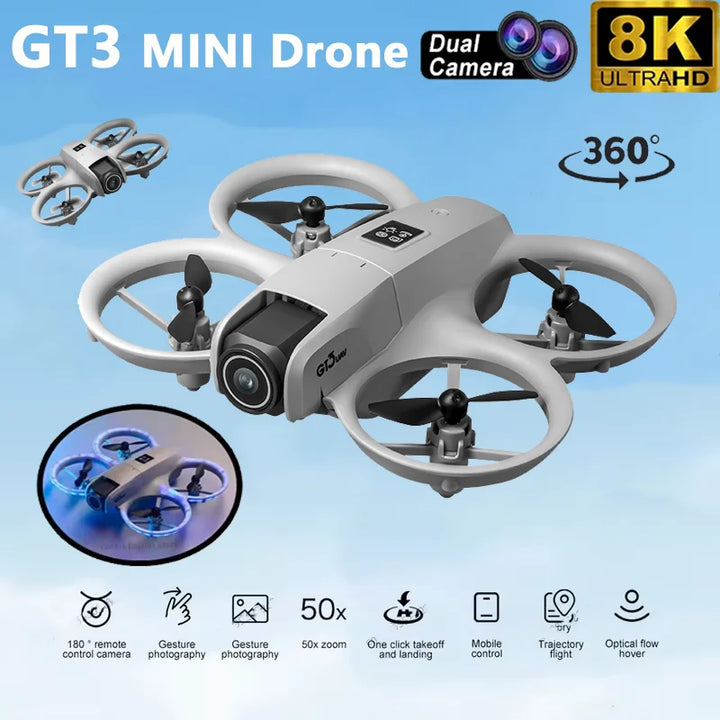 GT3 8K Camera Drone: Easy to Fly with GPS, Obstacle Avoidance & Auto Return