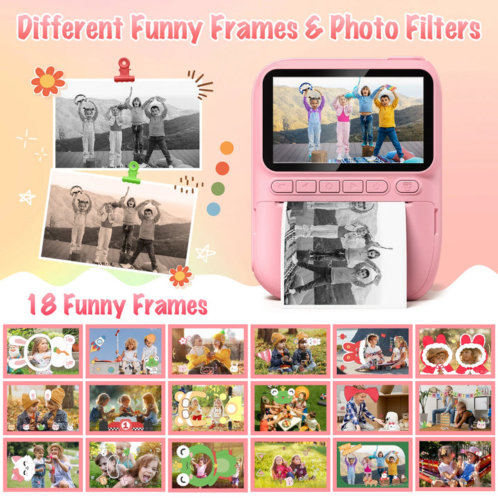 Kids Instant Print Camera H2 - Includes 3 Paper Rolls & 32MP Lens