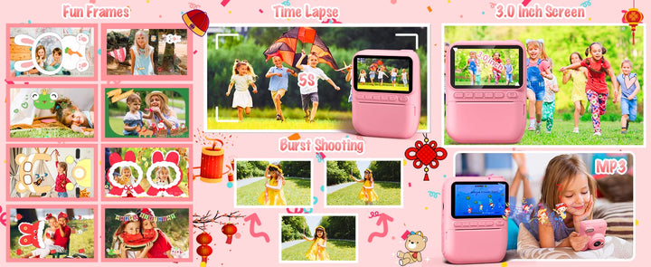 Kids Instant Print Camera H2 - Includes 3 Paper Rolls & 32MP Lens
