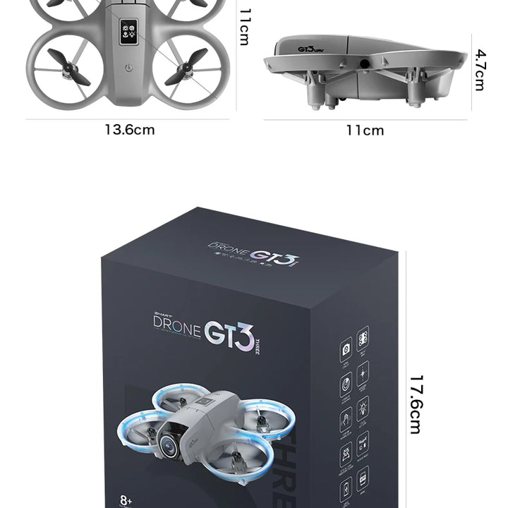 GT3 8K Camera Drone: Easy to Fly with GPS, Obstacle Avoidance & Auto Return
