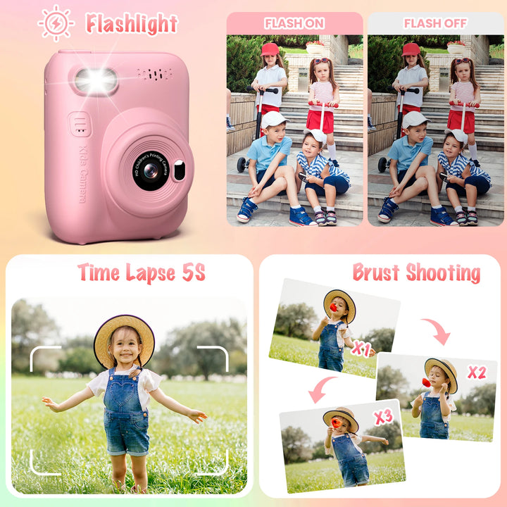 Kids Instant Print Camera H2 - Includes 3 Paper Rolls & 32MP Lens