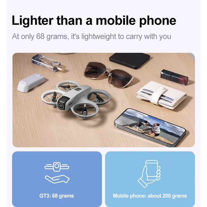 GT3 8K Camera Drone: Easy to Fly with GPS, Obstacle Avoidance & Auto Return