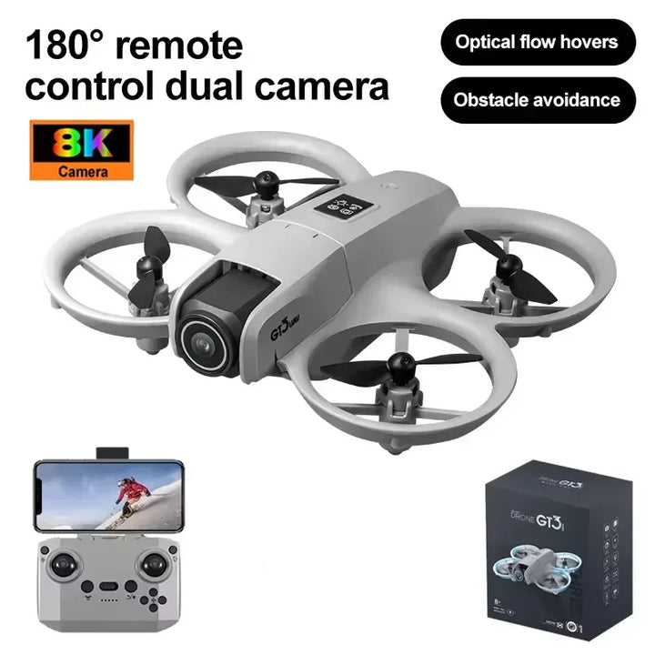GT3 8K Camera Drone: Easy to Fly with GPS, Obstacle Avoidance & Auto Return