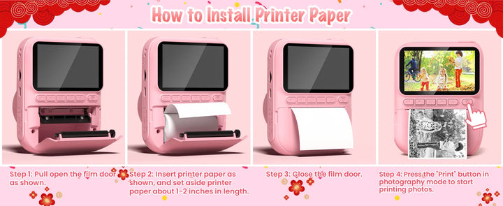 Kids Instant Print Camera H2 - Includes 3 Paper Rolls & 32MP Lens