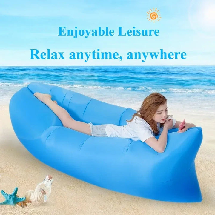 Portable Inflatable Air Lounger (Lazy Bag) for Camping, Beach & Outdoor Parties