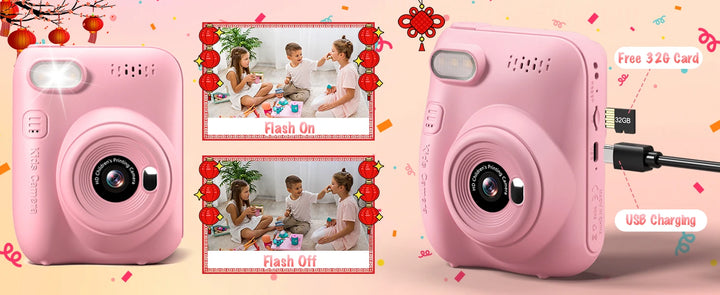 Kids Instant Print Camera H2 - Includes 3 Paper Rolls & 32MP Lens